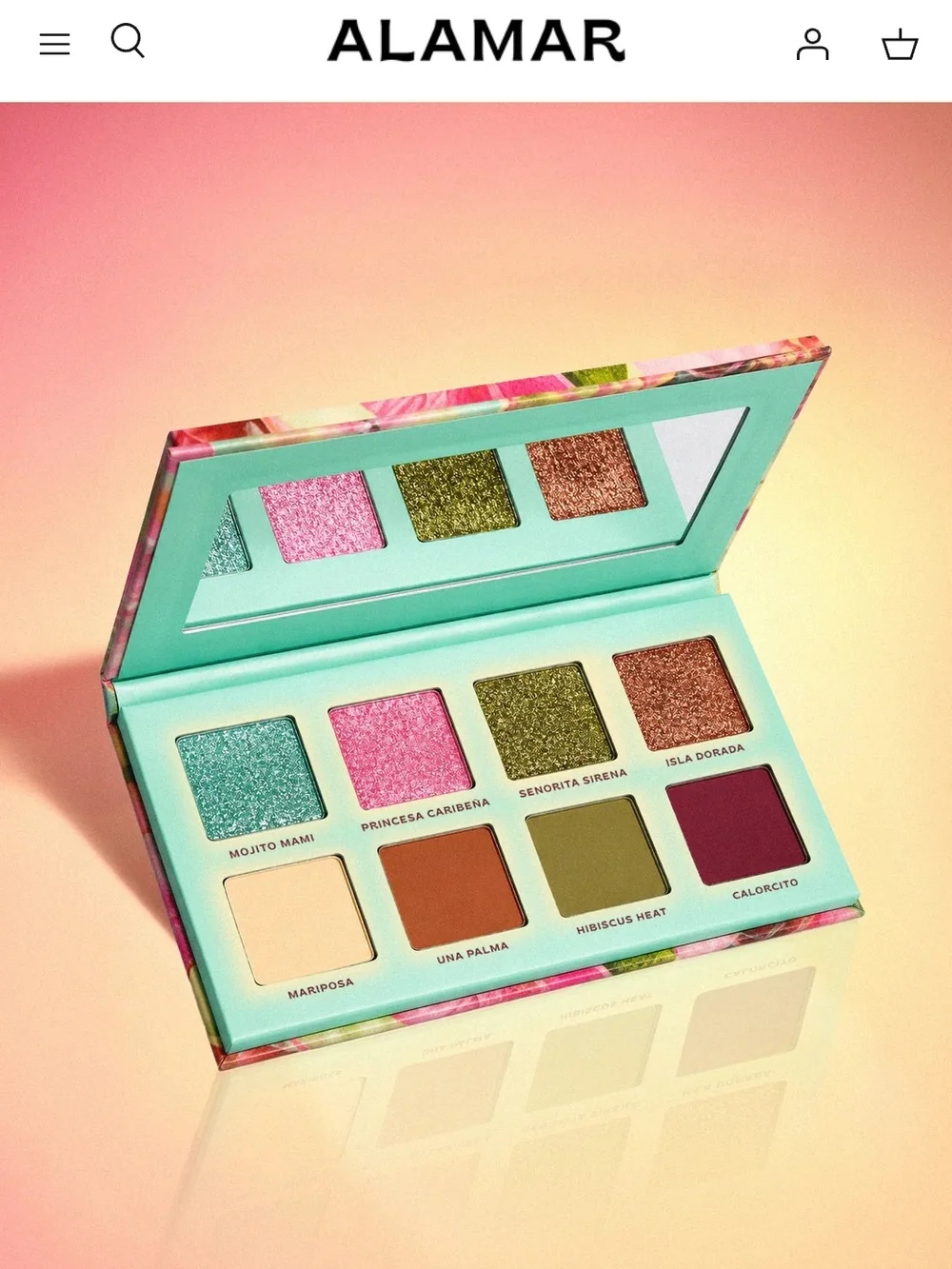 Princesa Del Caribe Pink Eyeshadow Palette by Alamar Cosmetics
